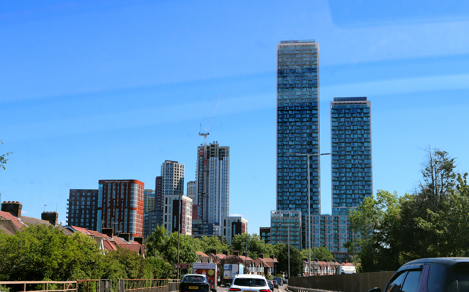 tower blocks in west London from the A40