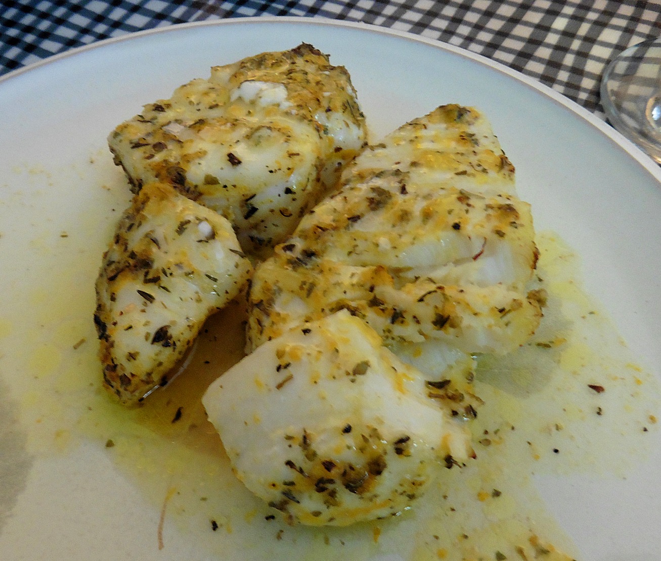 plated cod with orange