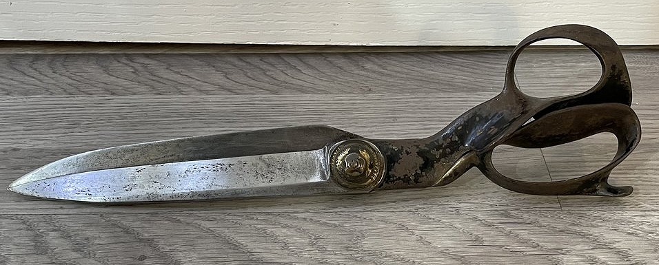 a pair of large tailors shears